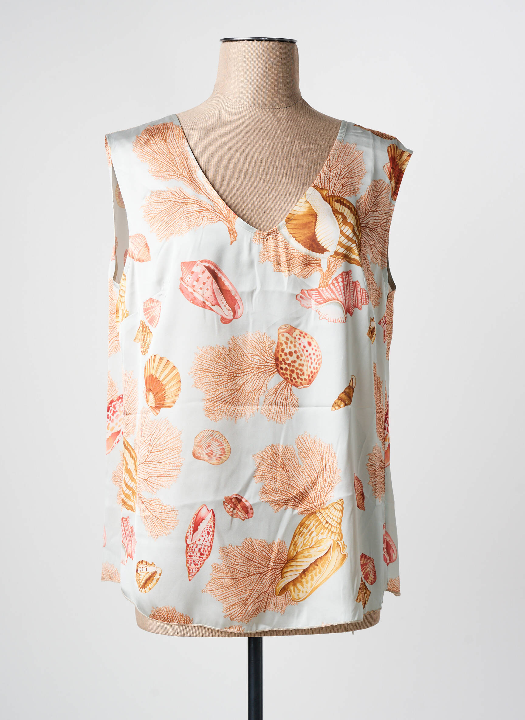 Viršūnė sklandi forma be rankų oranžinė ESTEL COLLECTION moteris