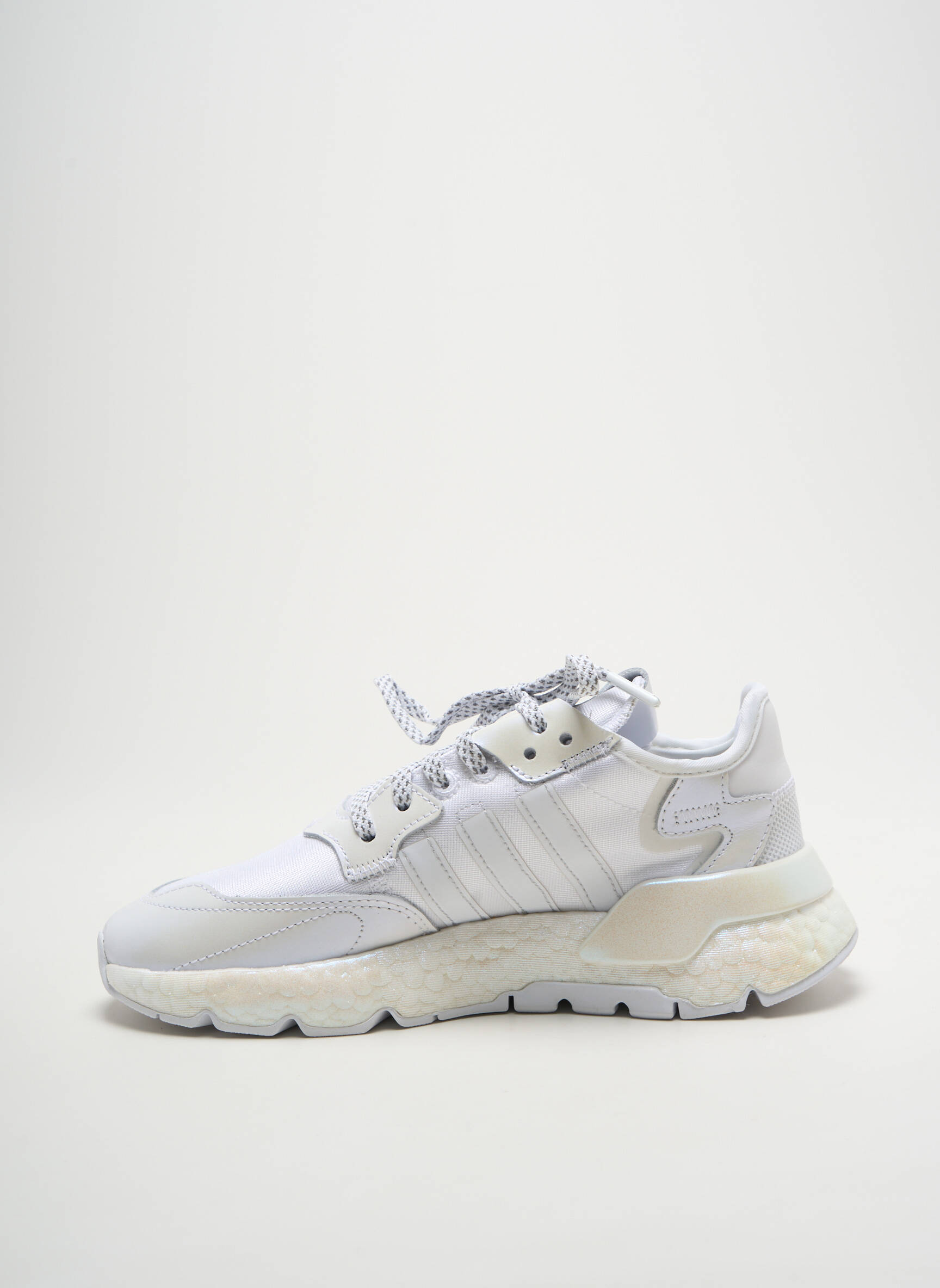 Bėgimo bateliai satino audinys kulnas nuo 4 iki 6 cm baltas ADIDAS moteris