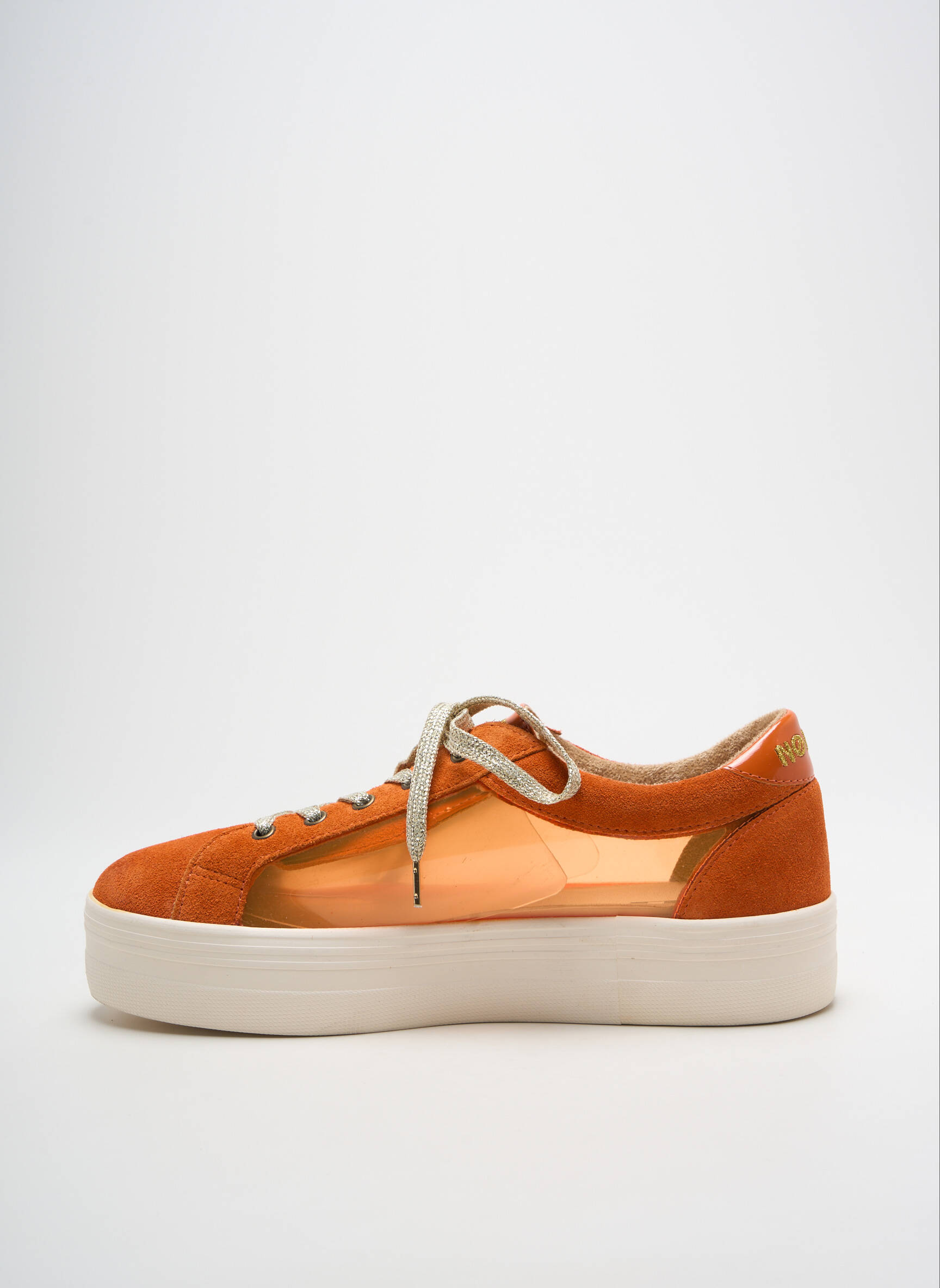 Bėgimo bateliai nubuko audinys plokščias kulnas iki 3 cm oranžinė NO NAME moteris