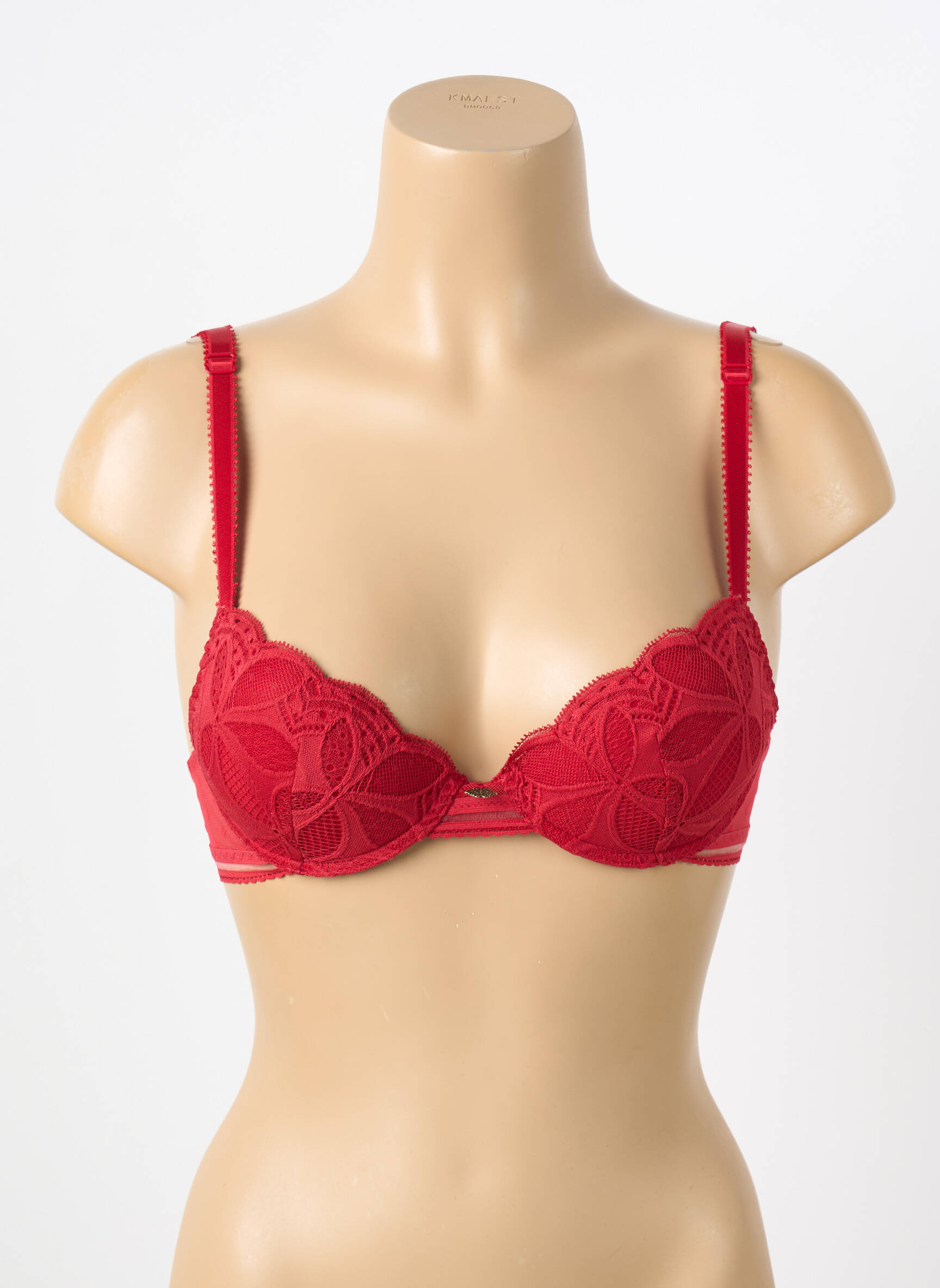 Liemenėlė push-up liemenėlė su aukštu palaikymu push-up liemenėlė su aukštu palaikymu raudona ANTIGEL moteris