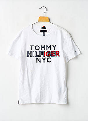 T-marškinys tiesi kirpimas trumpas rankovės baltas TOMMY HILFIGER berniukas