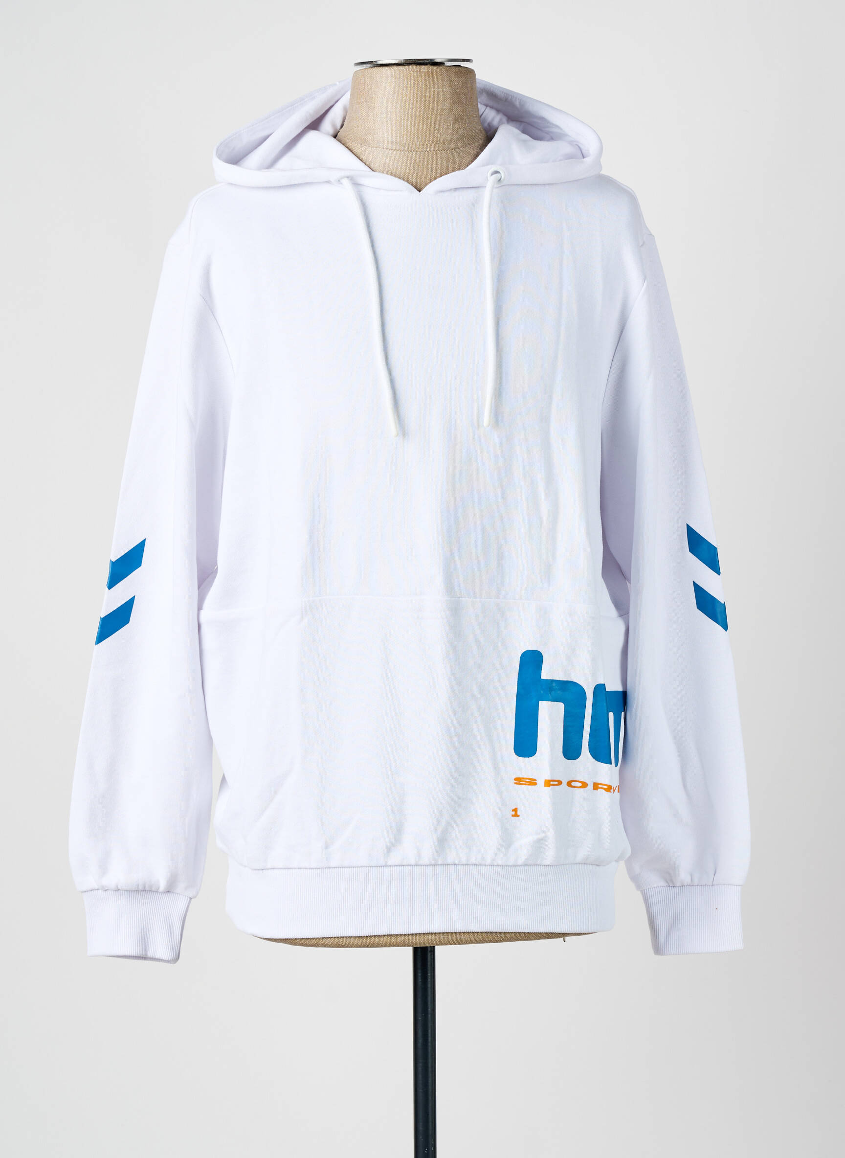 Kapišonas jersey audinys ilgos rankovės baltas HUMMEL vyras