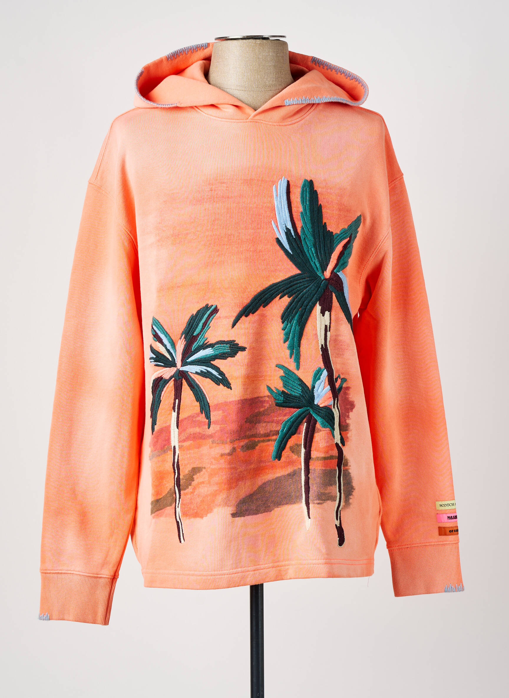 Kapišonas siuvinėjimas ilgos rankovės oranžinė SCOTCH & SODA vyras