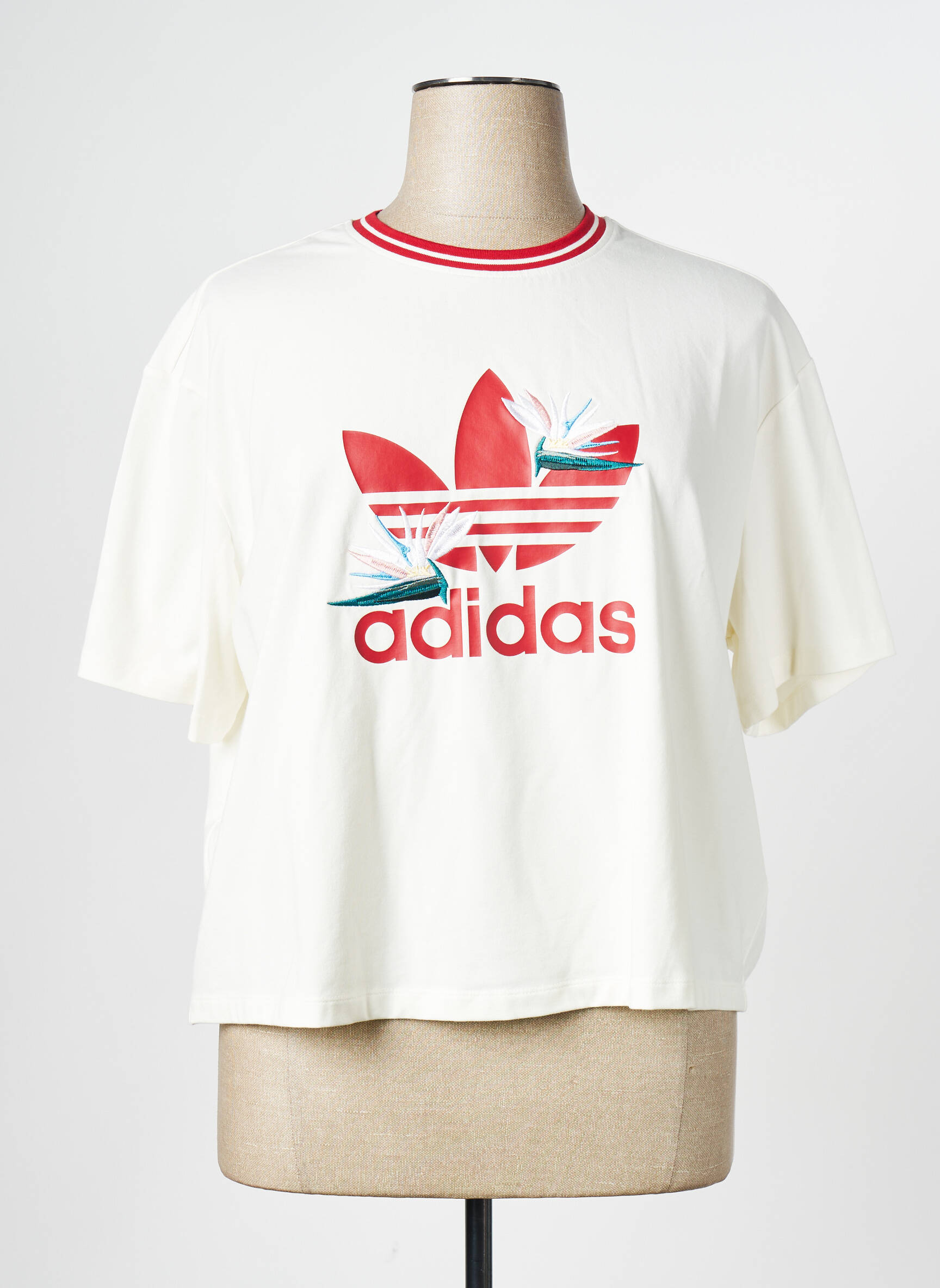 T-marškinys baltas ADIDAS moteris