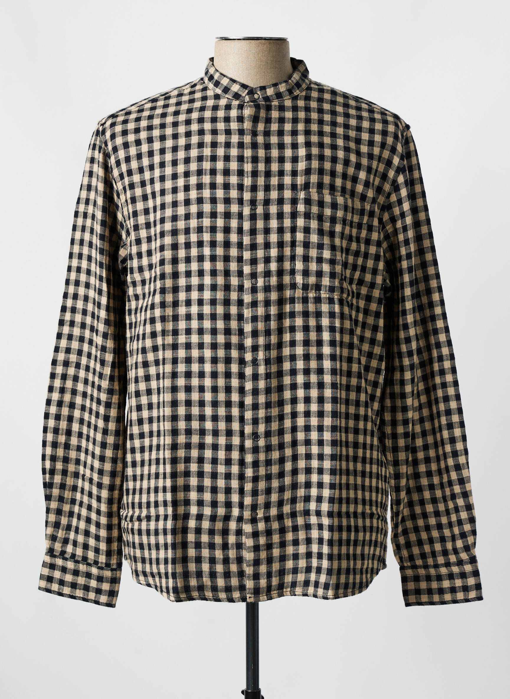 Ilgomis rankovėmis marškinys rudas KNOWLEDGE COTTON APPAREL vyras