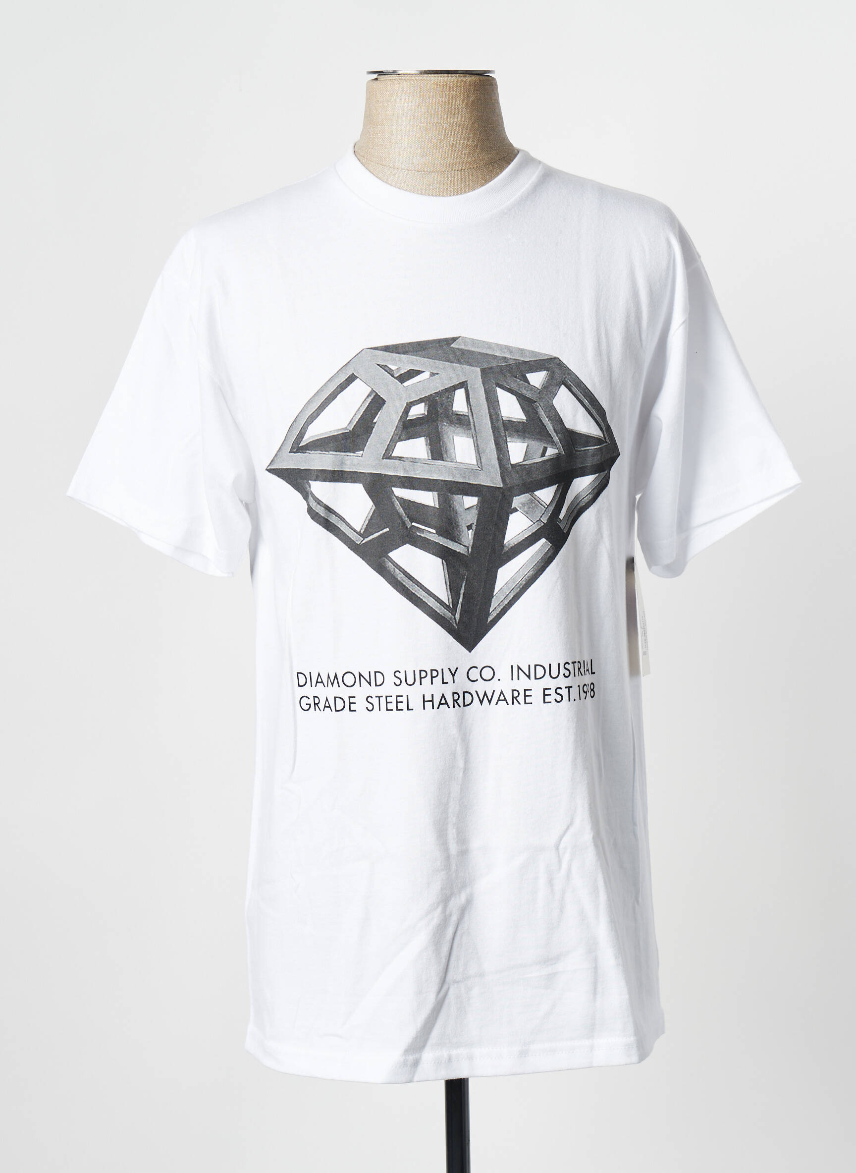 T-marškinys baltas DIAMOND SUPPLY CO vyras