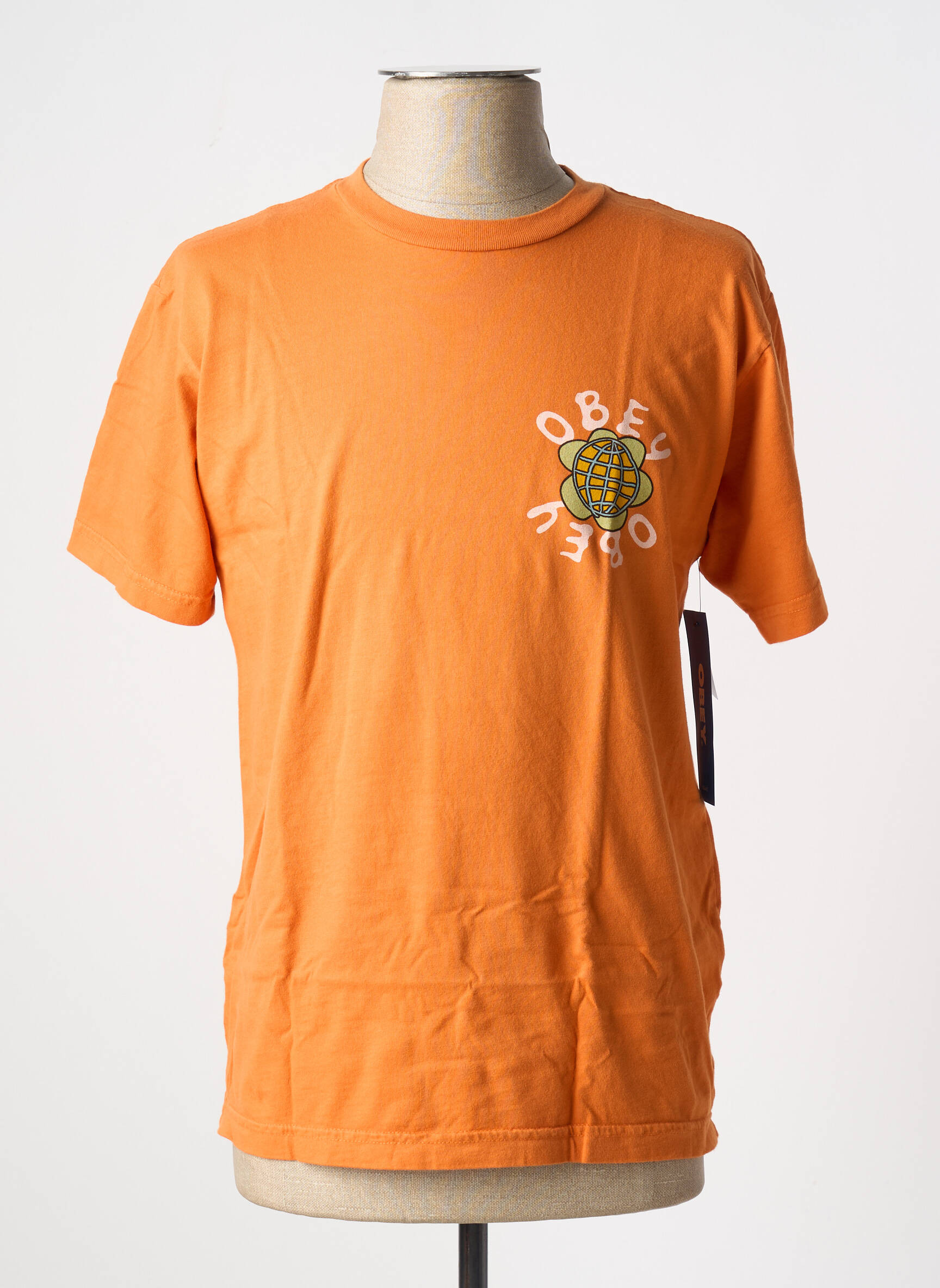 T-marškinys oranžinė OBEY vyras