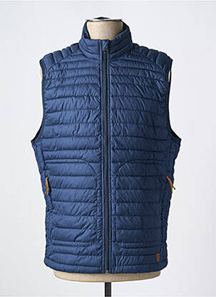 Pūkinė striukė aukšta apykaklė mėlyna JACK & JONES vyras