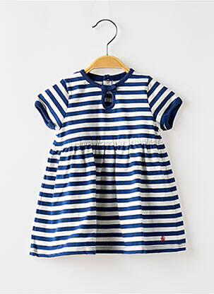 Pusilgių suknelė apvalus kaklas mėlyna PETIT BATEAU mergina
