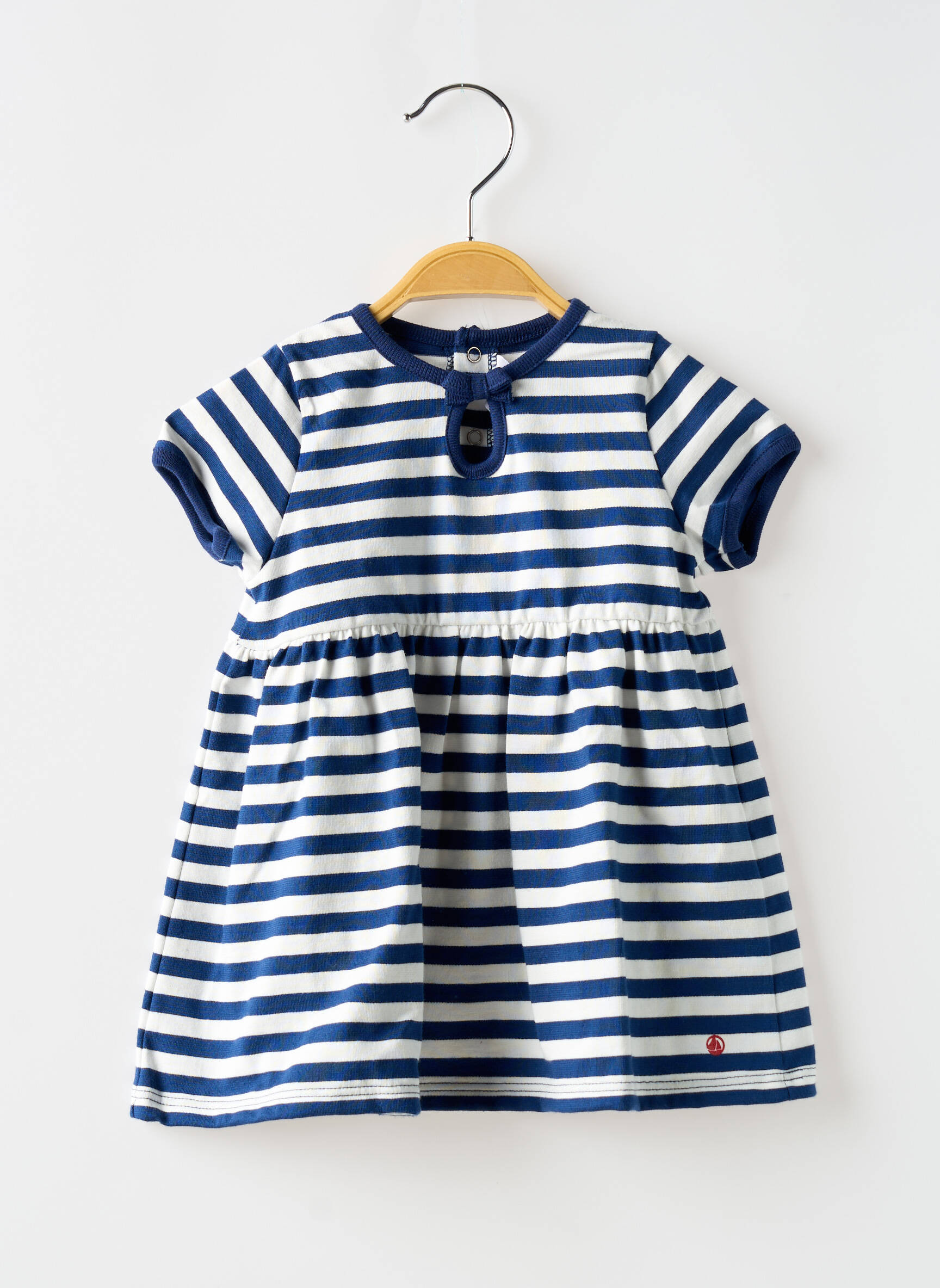 Pusilgių suknelė apvalus kaklas mėlyna PETIT BATEAU mergina