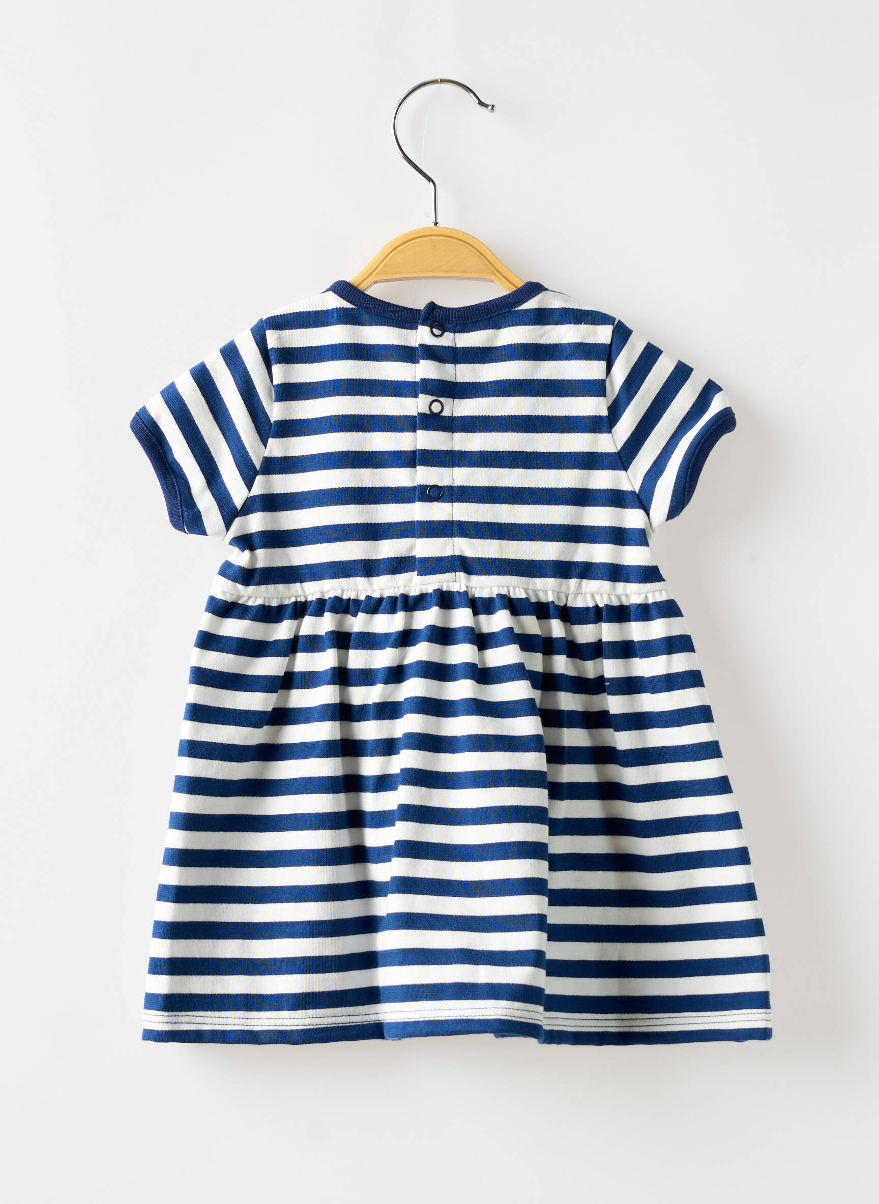 Pusilgių suknelė apvalus kaklas mėlyna PETIT BATEAU mergina