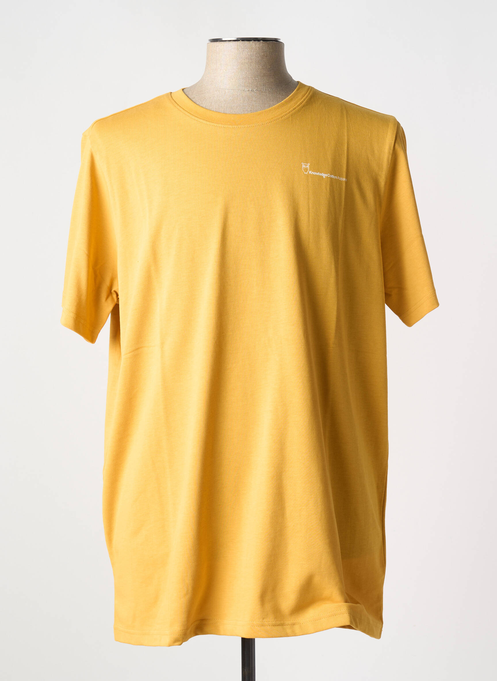 T-marškinys apvalus kaklas rudas KNOWLEDGE COTTON APPAREL vyras