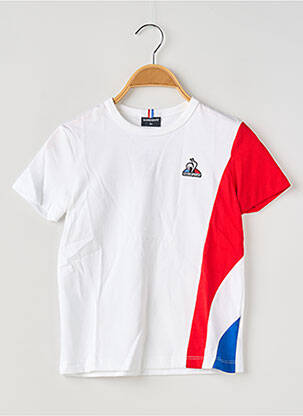 T-marškinys apvalus kaklas baltas LE COQ SPORTIF berniukas