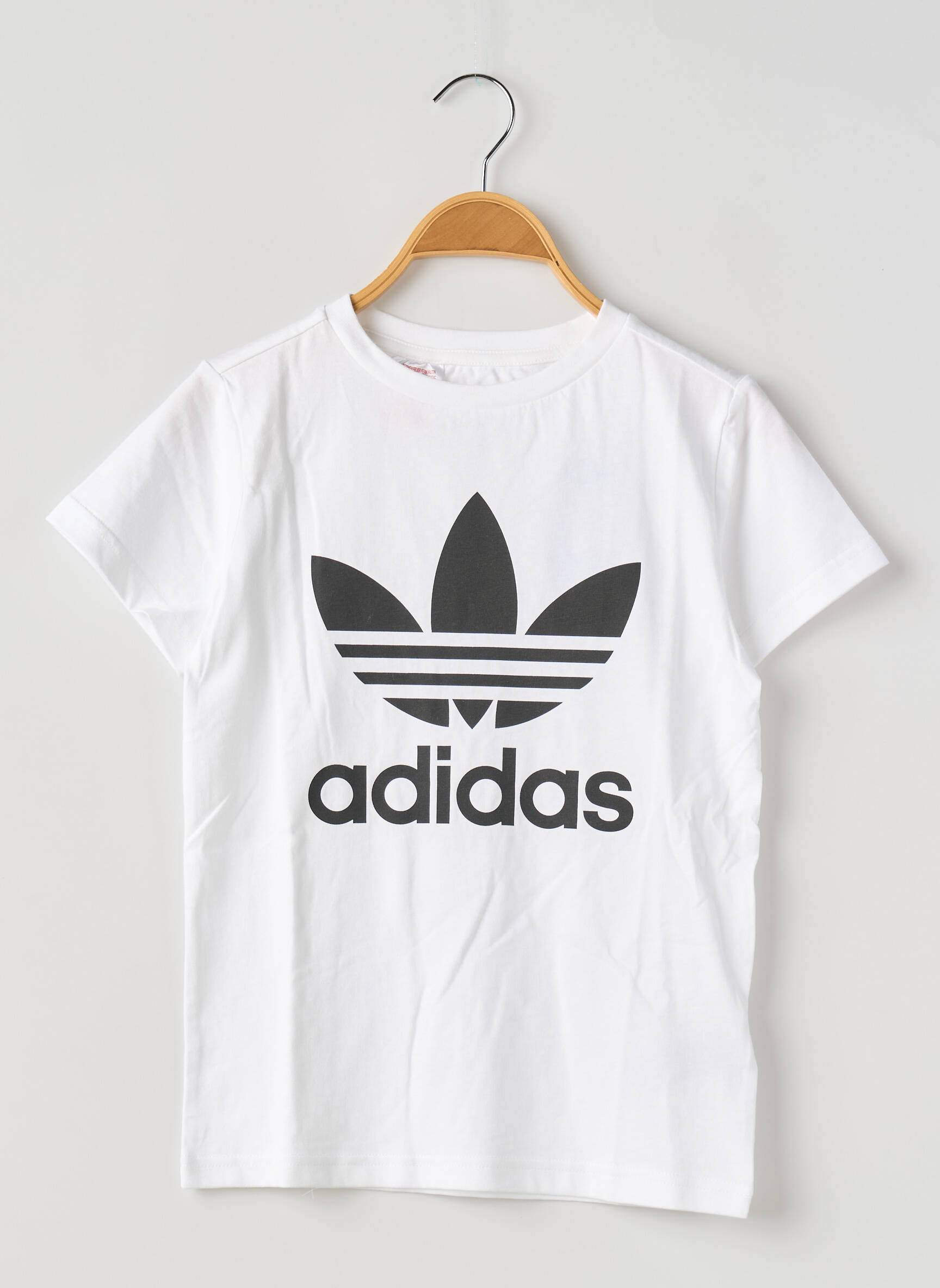 T-marškinys apvalus kaklas baltas ADIDAS vaikas