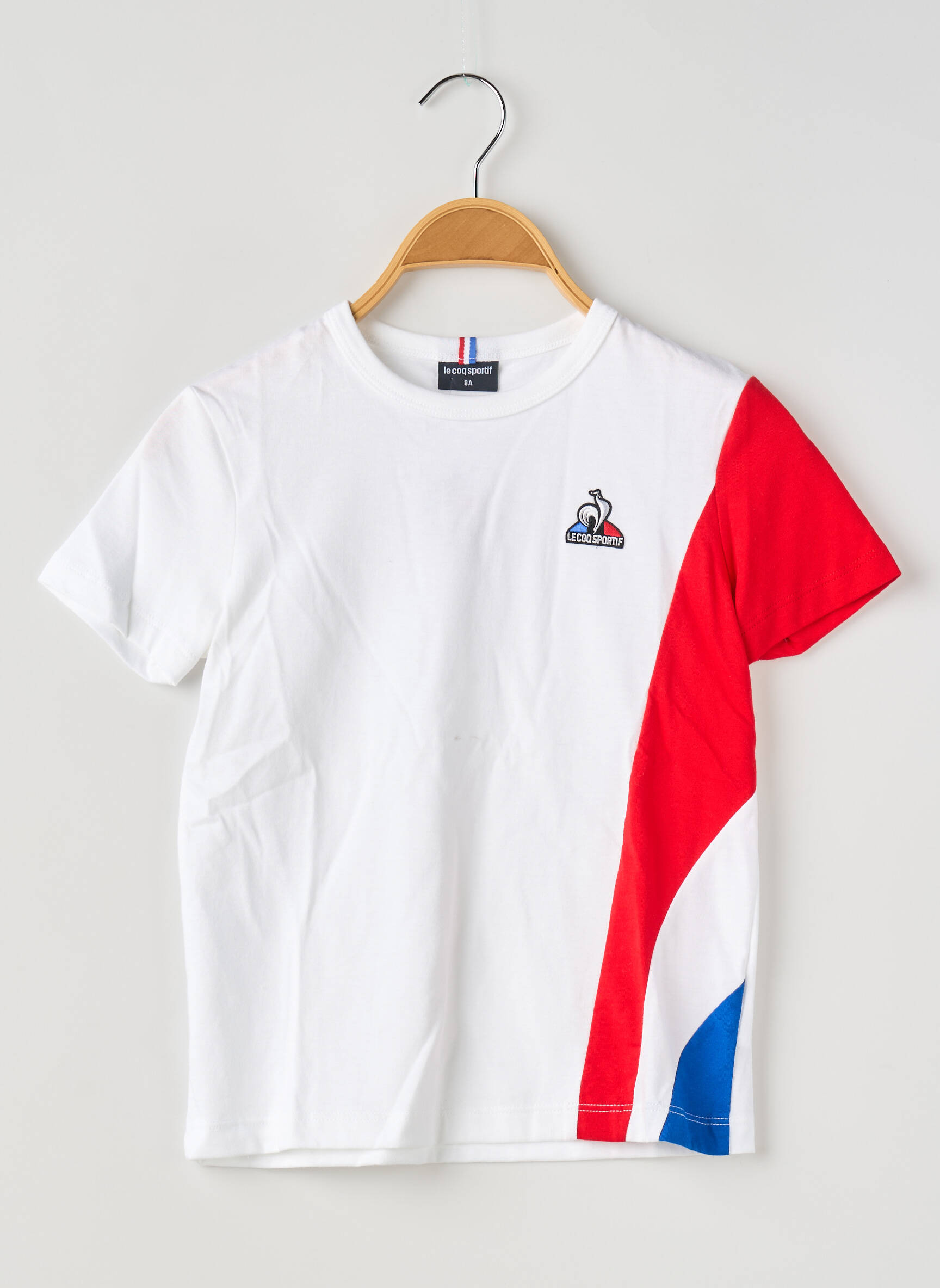 T-marškinys apvalus kaklas baltas LE COQ SPORTIF berniukas