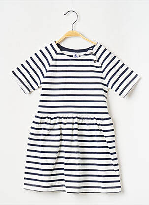 Pusilgių suknelė apvalus kaklas baltas PETIT BATEAU mergina