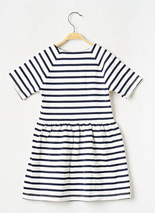 Pusilgių suknelė apvalus kaklas baltas PETIT BATEAU mergina