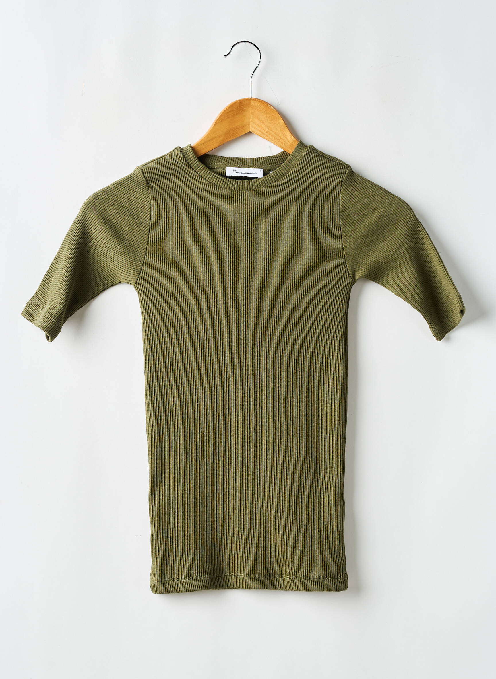 T-marškinys apvalus kaklas žalias KNOWLEDGE COTTON APPAREL moteris