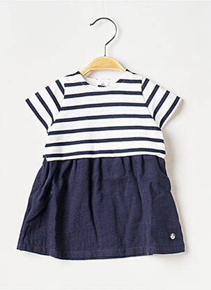 Pusilgių suknelė apvalus kaklas baltas PETIT BATEAU mergina