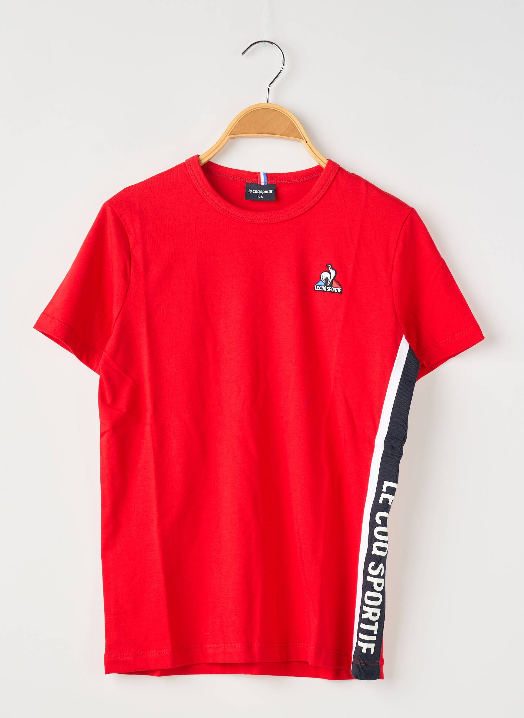 T-marškinys apvalus kaklas raudona LE COQ SPORTIF berniukas
