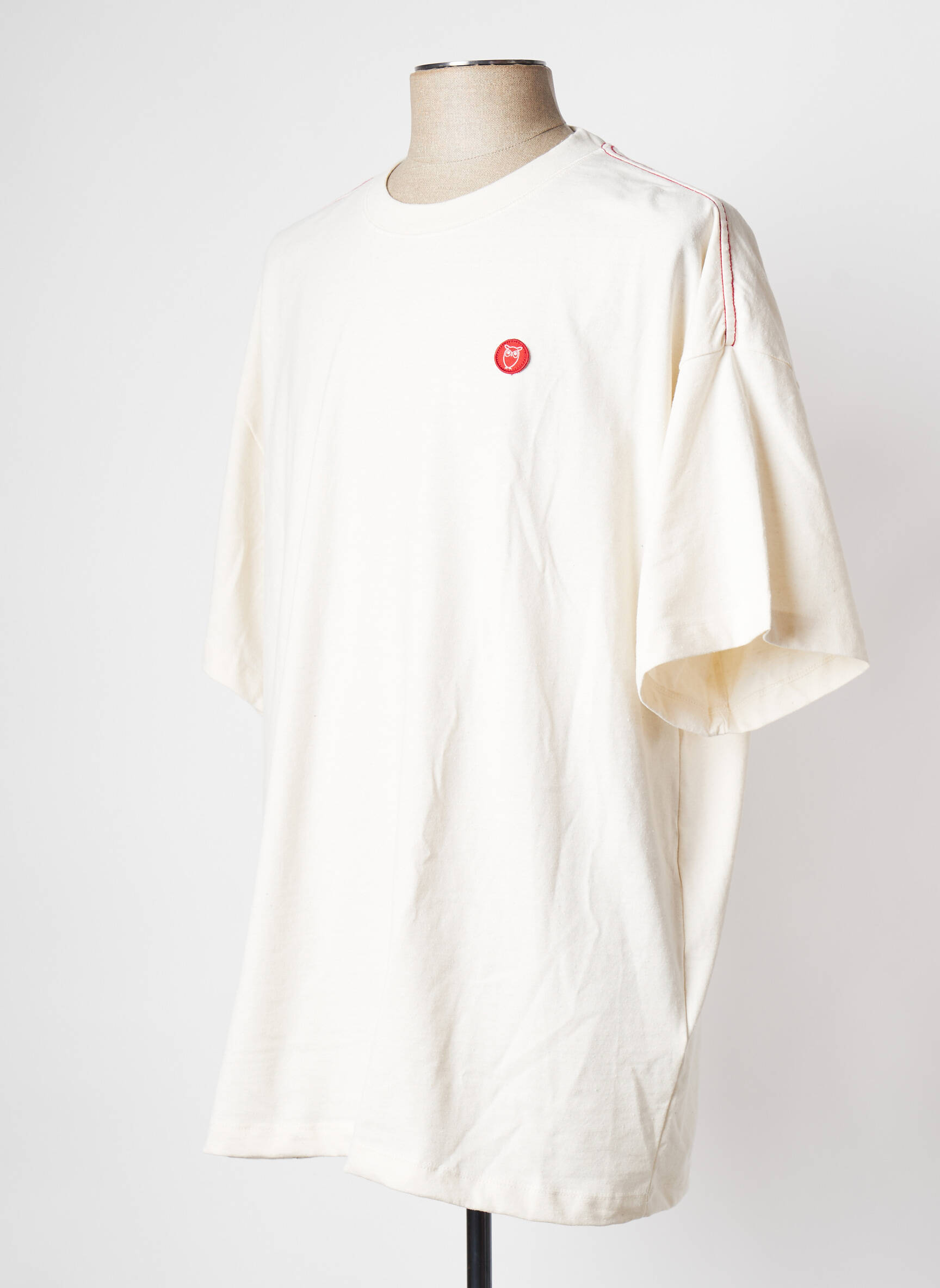 T-marškinys apvalus kaklas baltas KNOWLEDGE COTTON APPAREL vyras