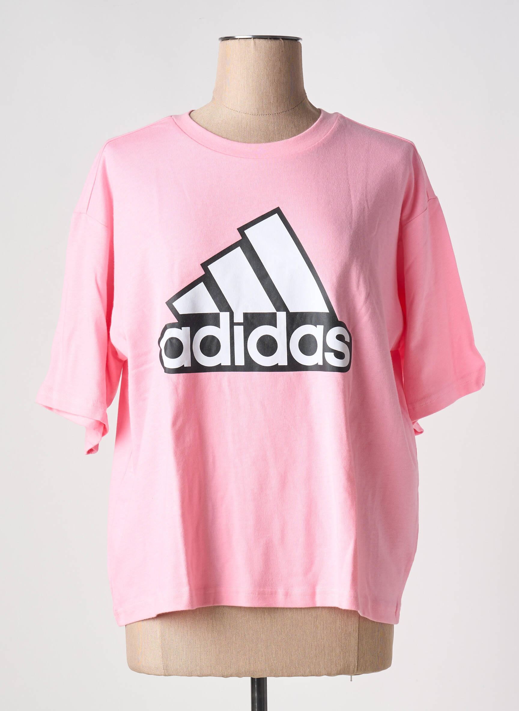 T-marškinys apvalus kaklas rožinė ADIDAS moteris