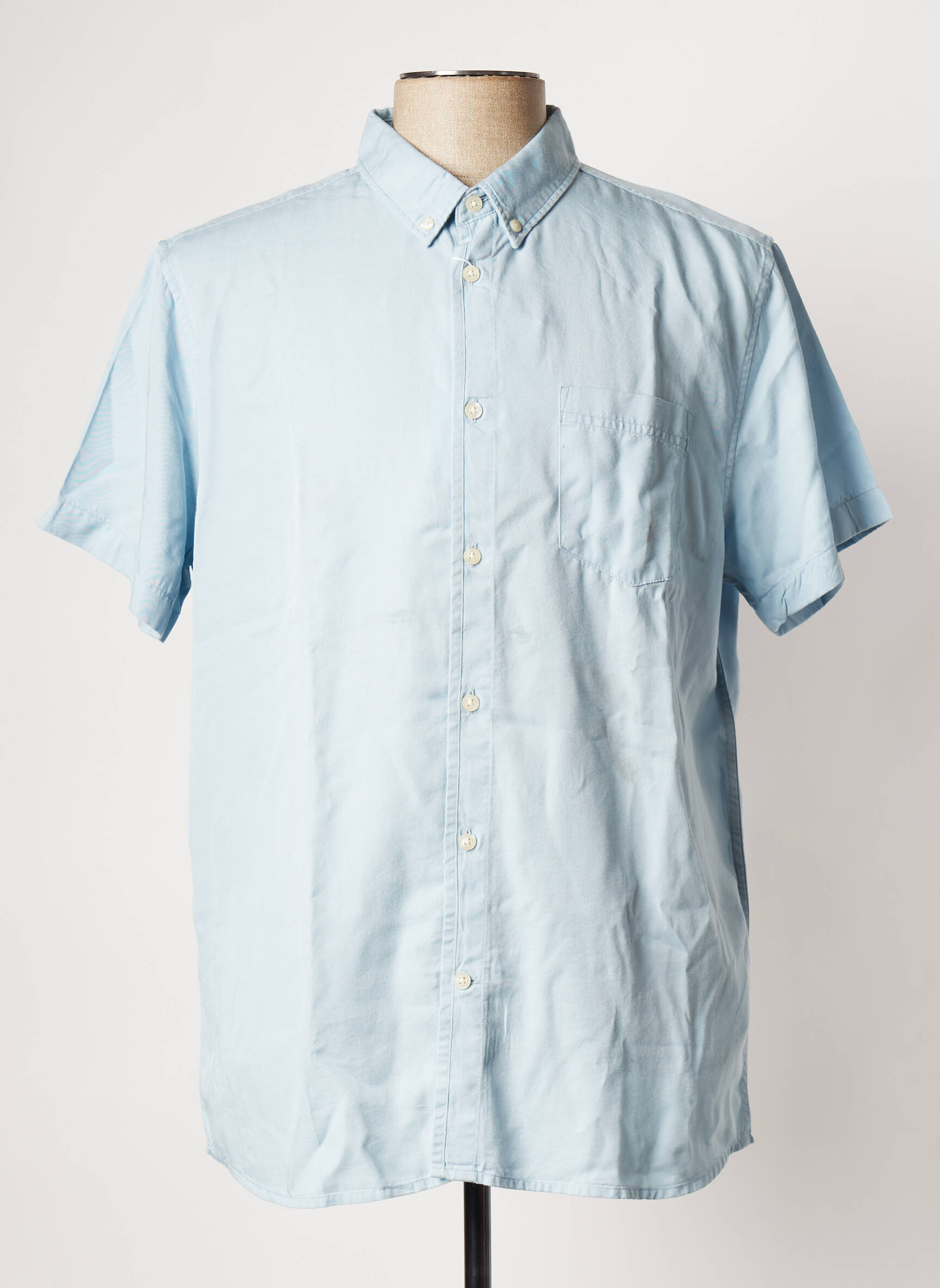 Trumpa rankovė marškiniai mėlyna KNOWLEDGE COTTON APPAREL vyras
