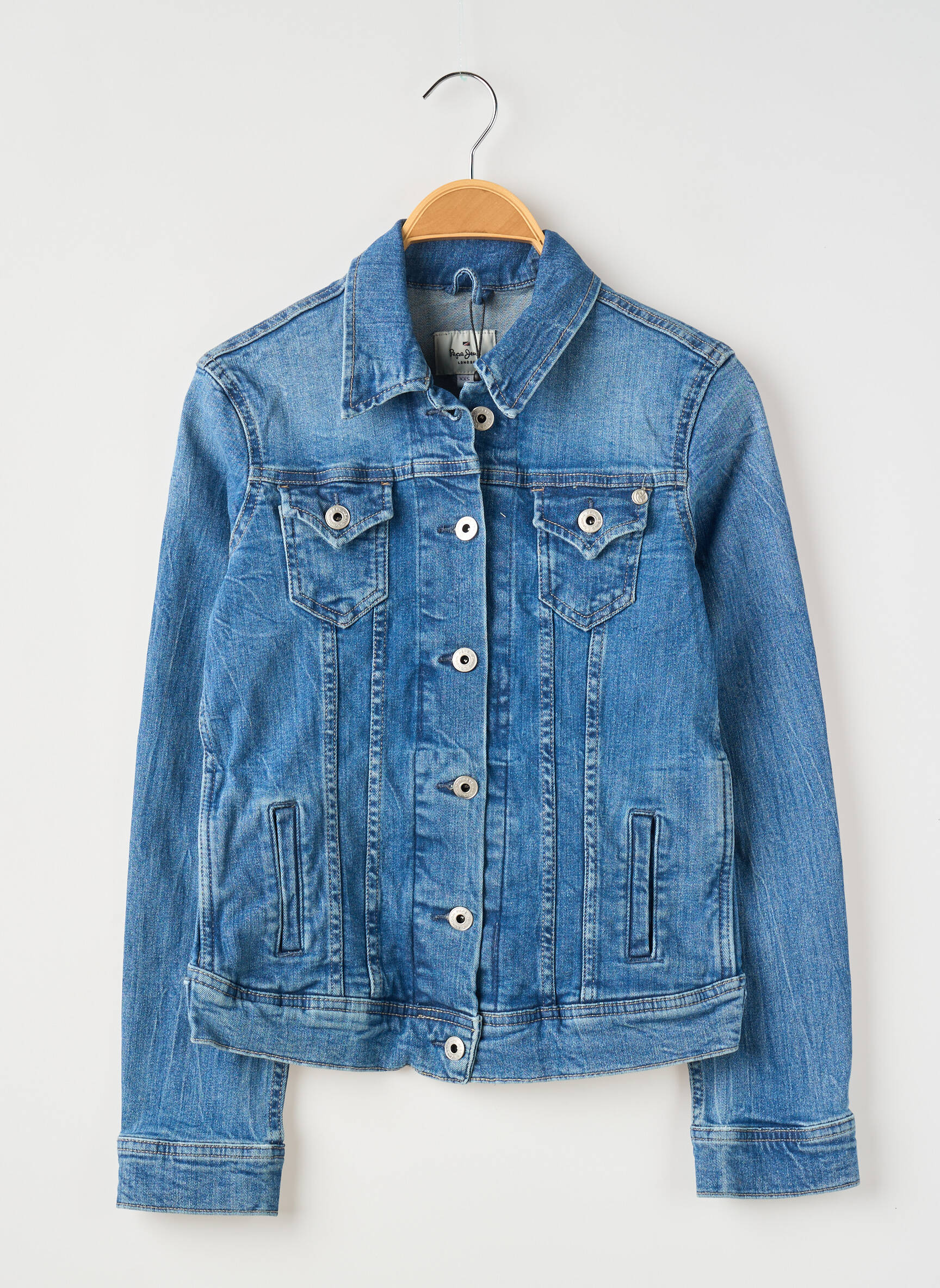 Džinsinė striukė mėlyna PEPE JEANS moteris