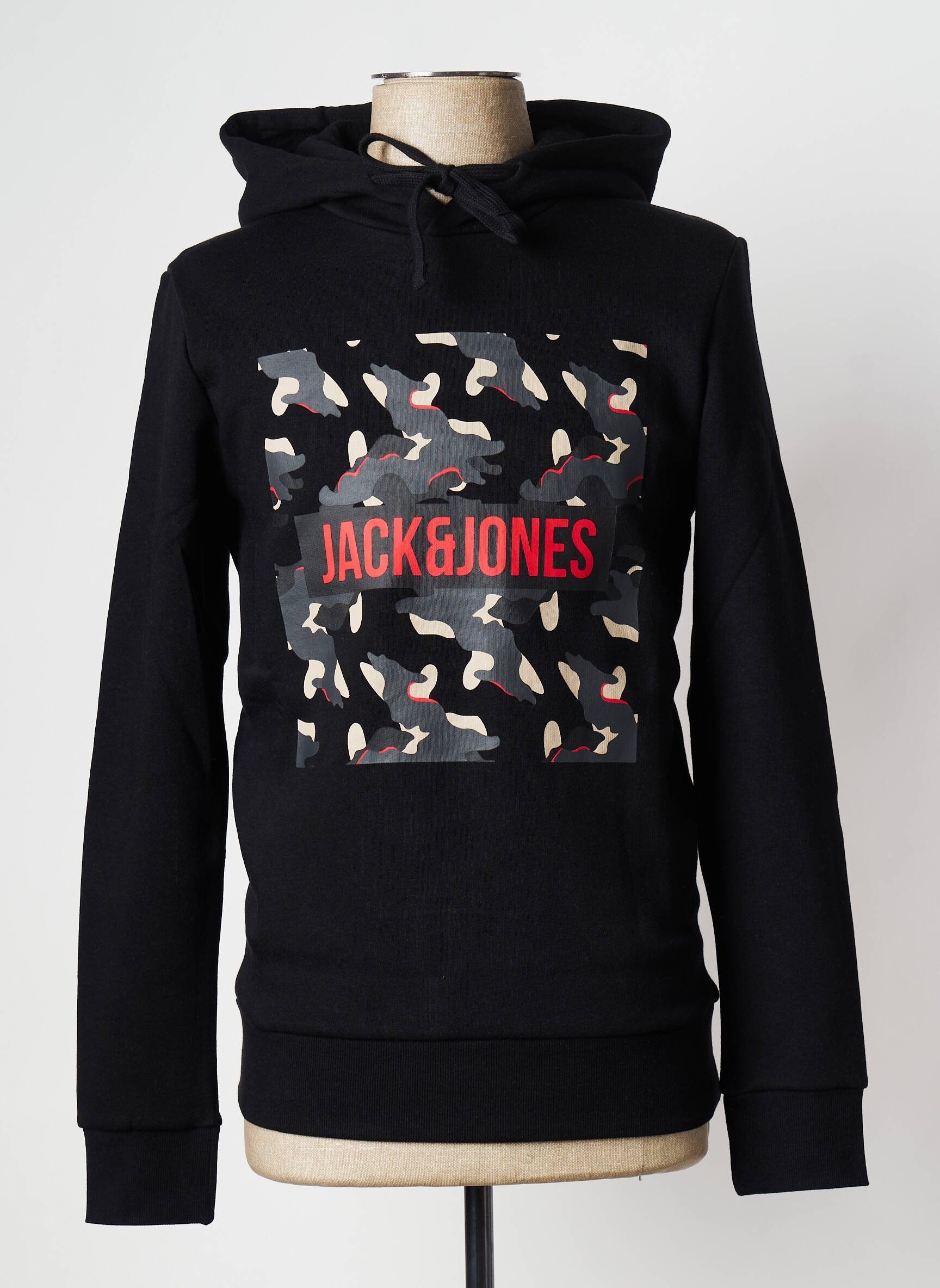 Kapišonas apvalus kaklas juodas JACK & JONES vyras