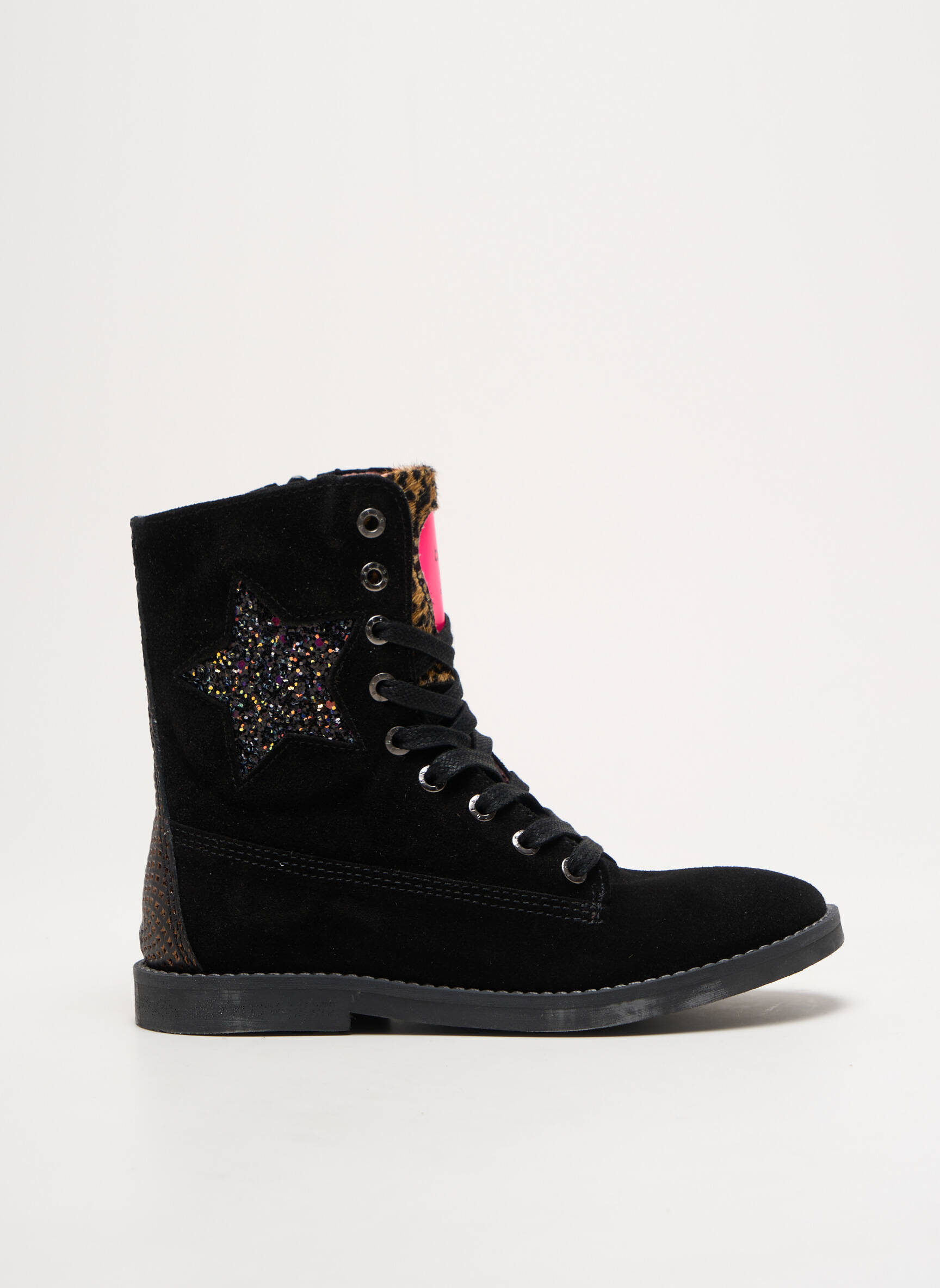 Batai/botai užtrauktukas ir raišteliai apvalus mygtukas juodas SHOESME mergina