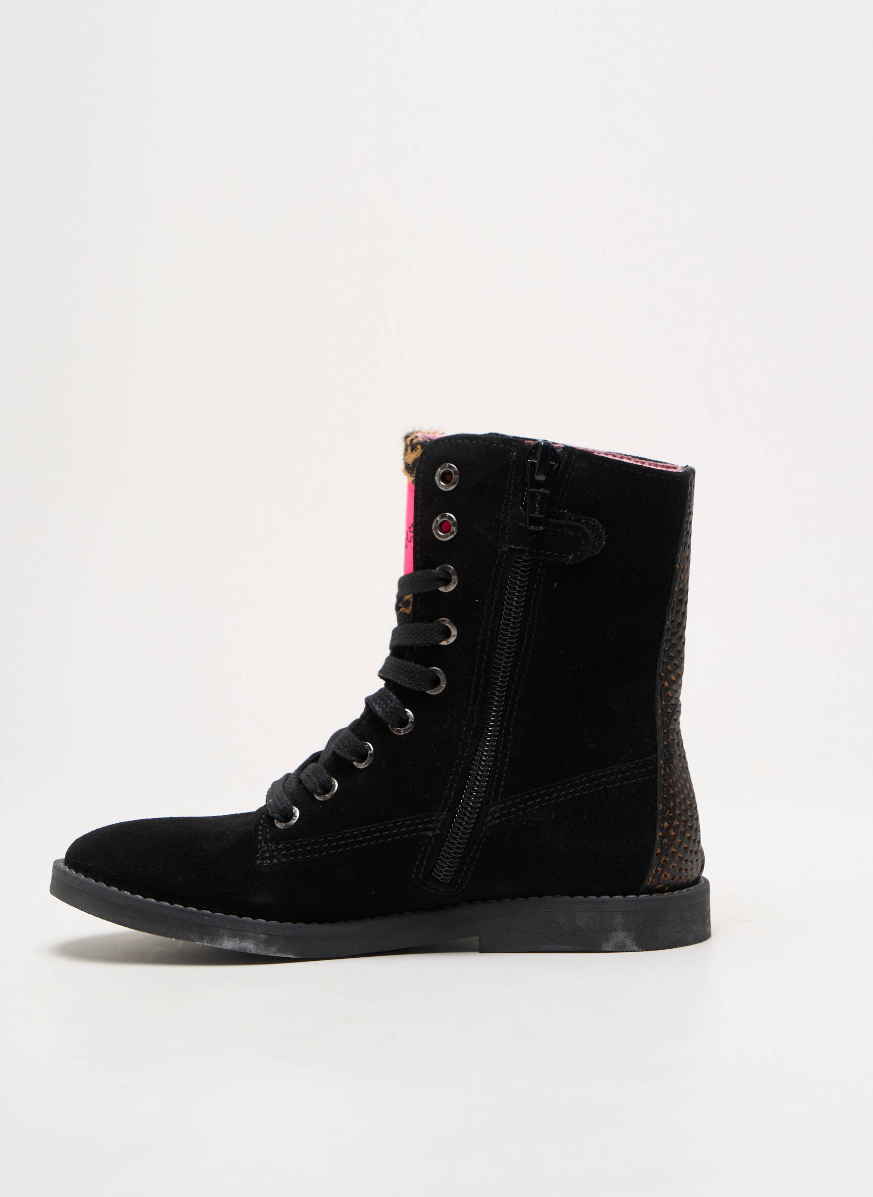 Batai/botai užtrauktukas ir raišteliai apvalus mygtukas juodas SHOESME mergina