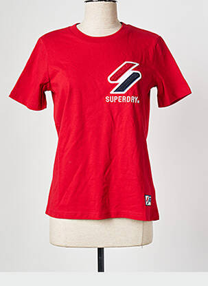 T-marškinys raudona SUPERDRY moteris