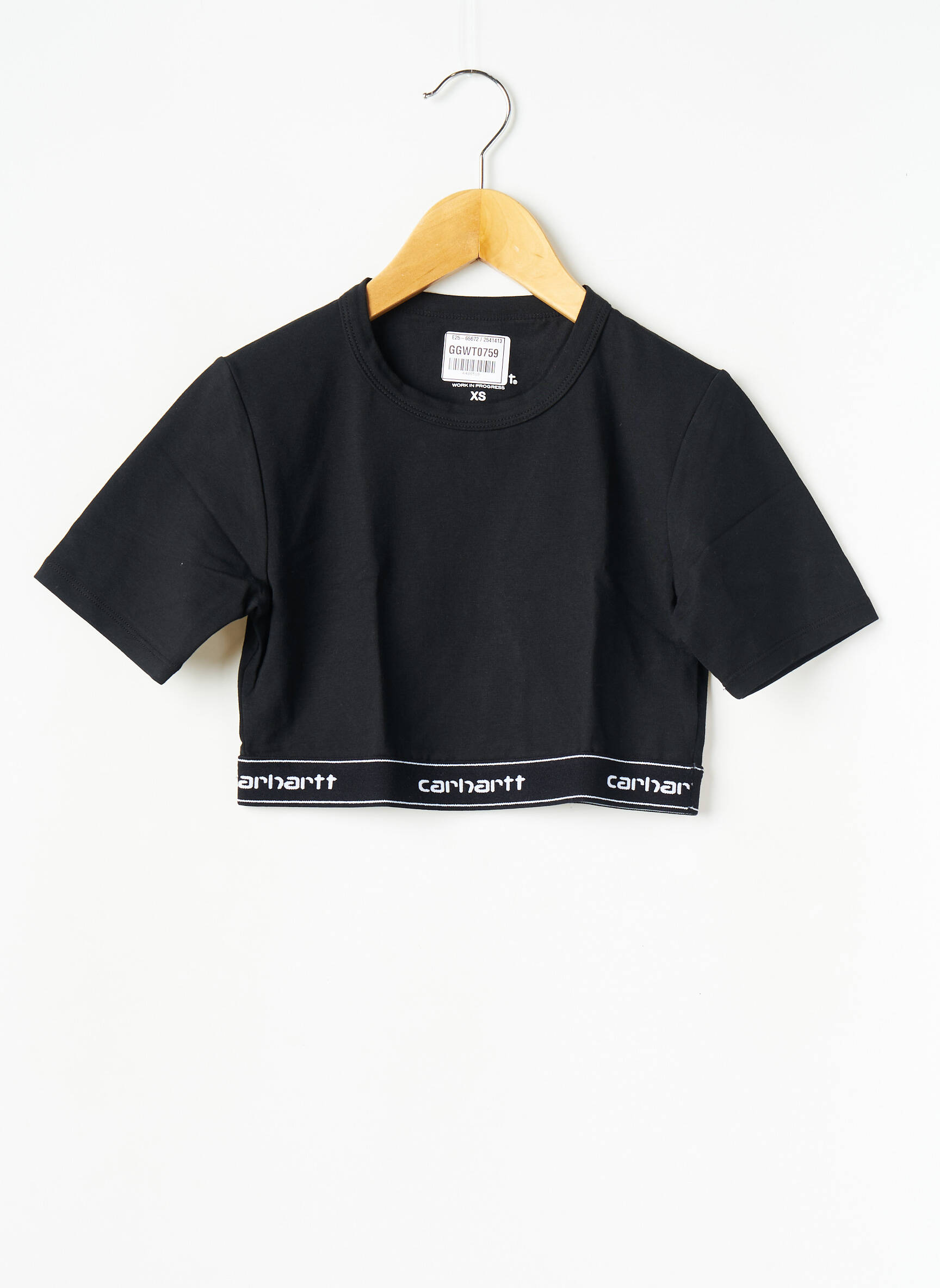 T-marškinys juodas CARHARTT moteris