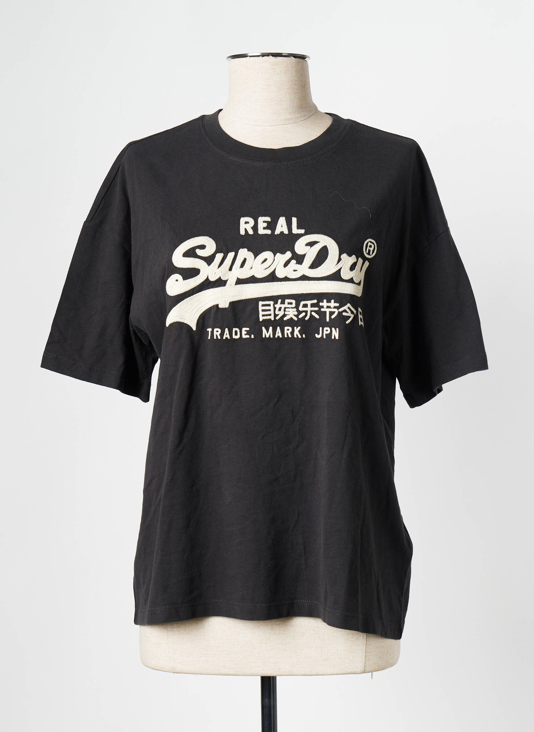 T-marškinys juodas SUPERDRY moteris