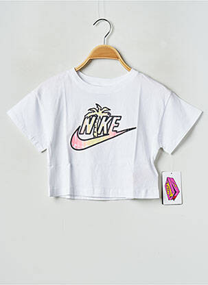 T-marškinys apvalus kaklas baltas NIKE mergina