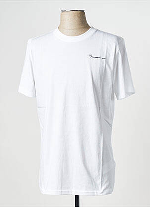 T-marškinys apvalus kaklas baltas KNOWLEDGE COTTON APPAREL vyras
