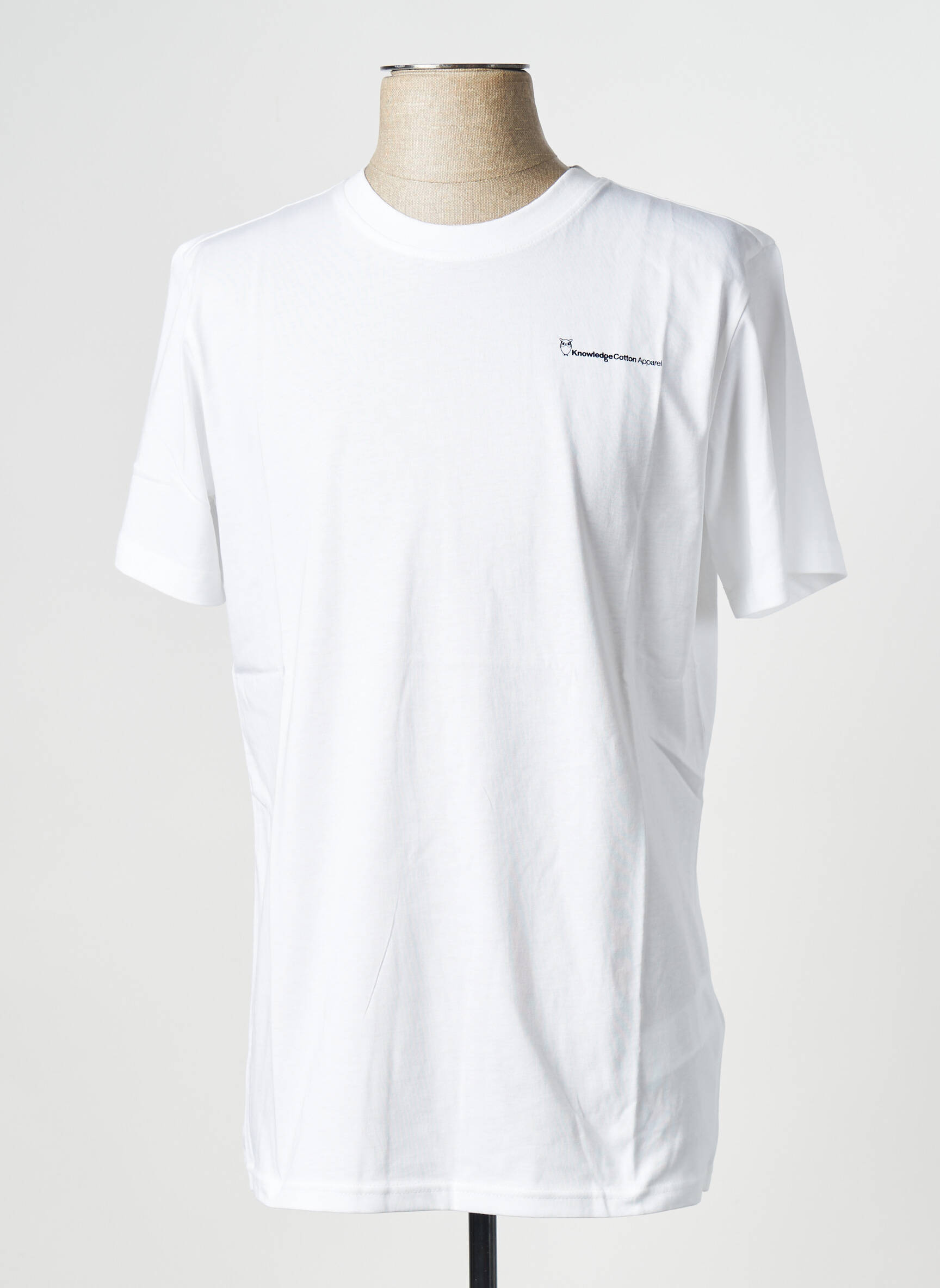 T-marškinys apvalus kaklas baltas KNOWLEDGE COTTON APPAREL vyras