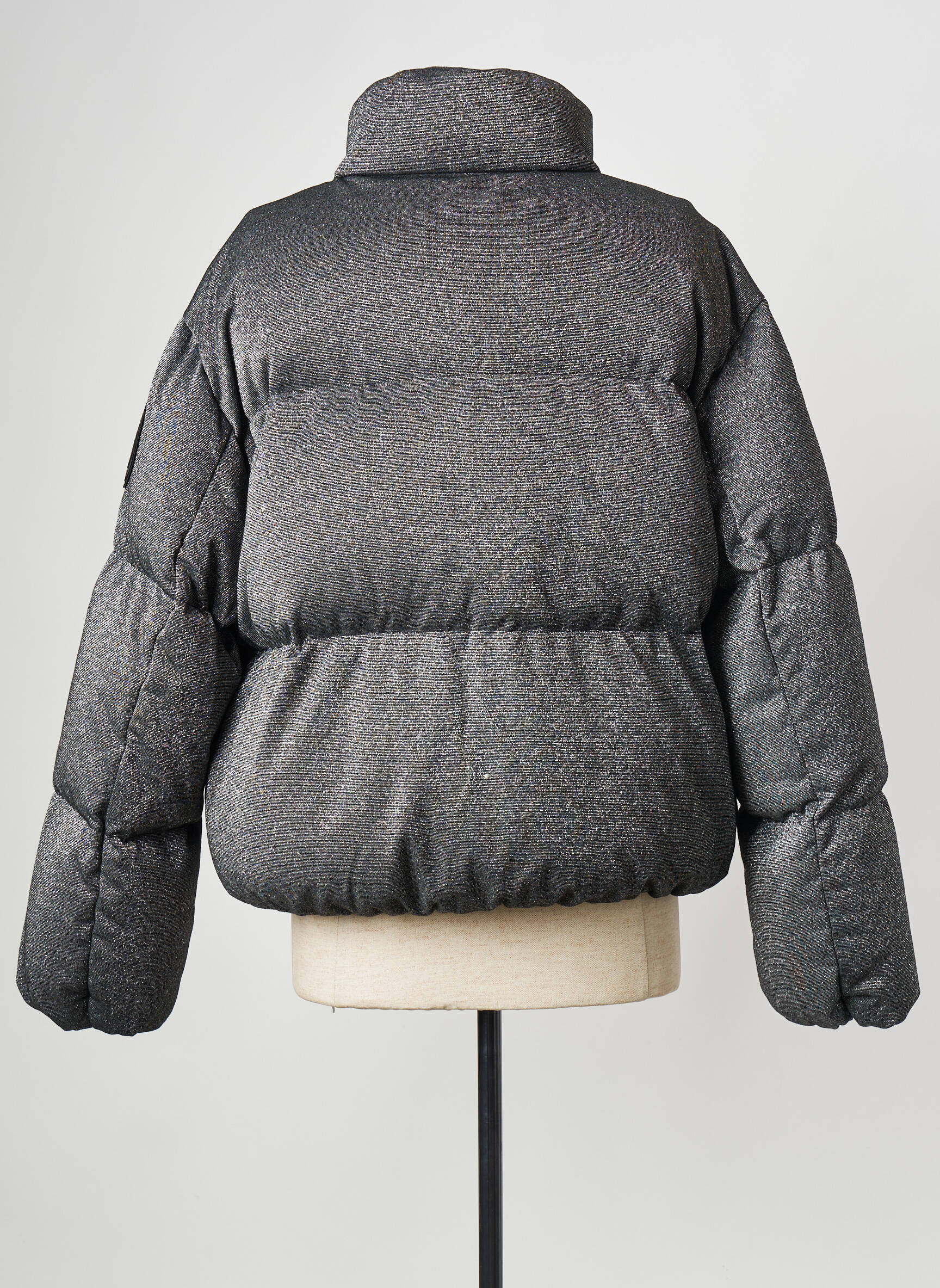 Pūkinė striukė aukšta apykaklė pilka TOMMY HILFIGER moteris