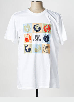 T-marškinys apvalus kaklas baltas KNOWLEDGE COTTON APPAREL vyras