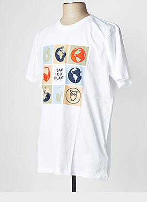 T-marškinys apvalus kaklas baltas KNOWLEDGE COTTON APPAREL vyras