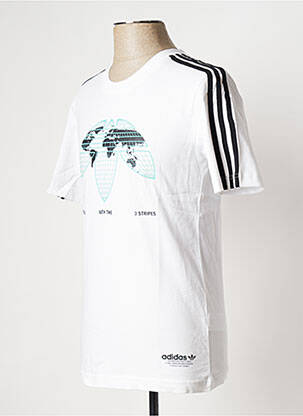 T-marškinys apvalus kaklas baltas ADIDAS vyras