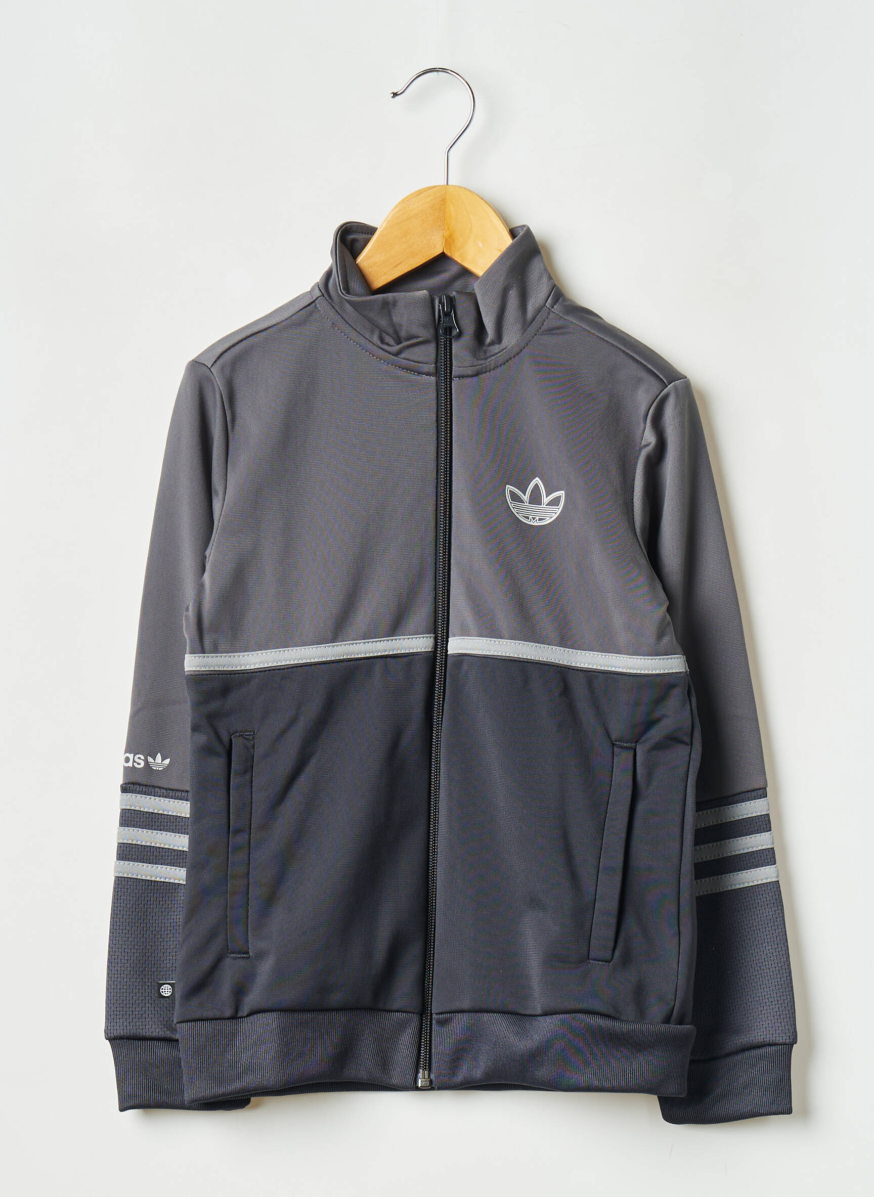 Kasdienis švarkas aukšta apykaklė pilka ADIDAS vaikas
