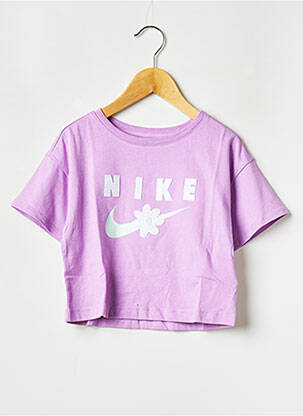 T-marškinys apvalus kaklas violetinis NIKE mergina
