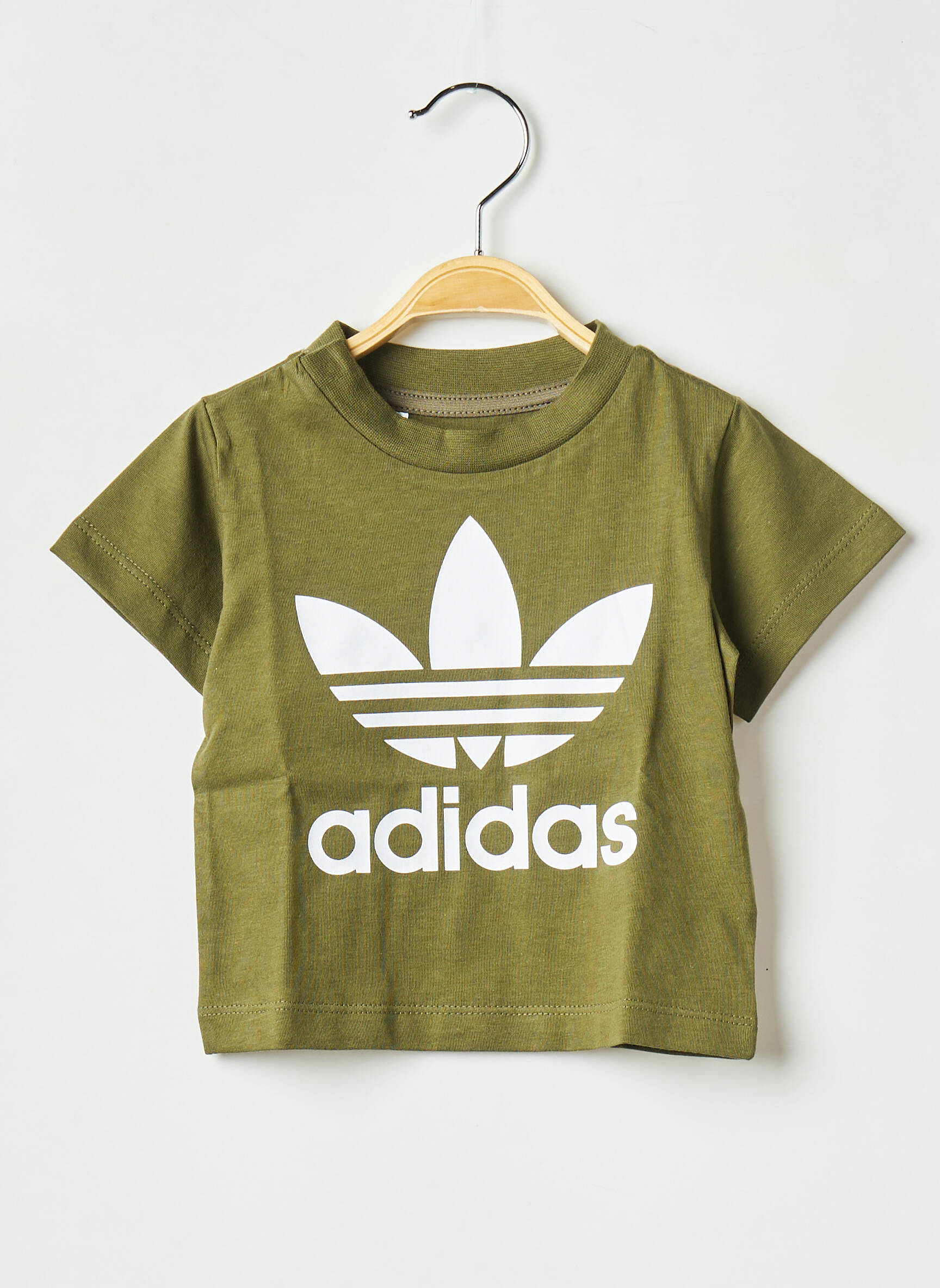 T-marškinys apvalus kaklas žalias ADIDAS vaikas