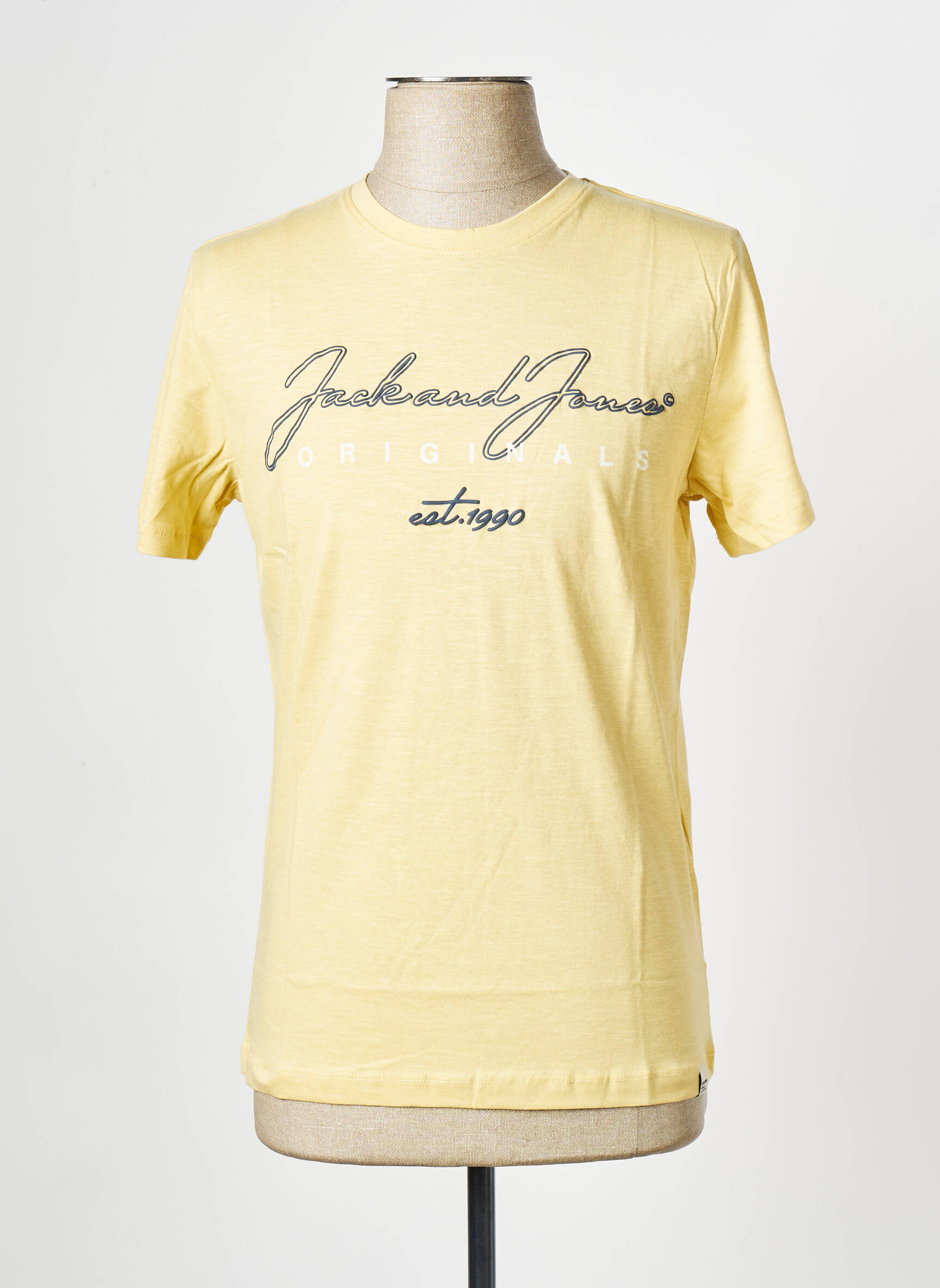 T-marškinys apvalus kaklas geltona JACK & JONES vyras