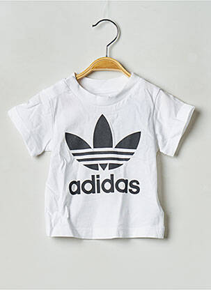T-marškinys apvalus kaklas baltas ADIDAS vaikas