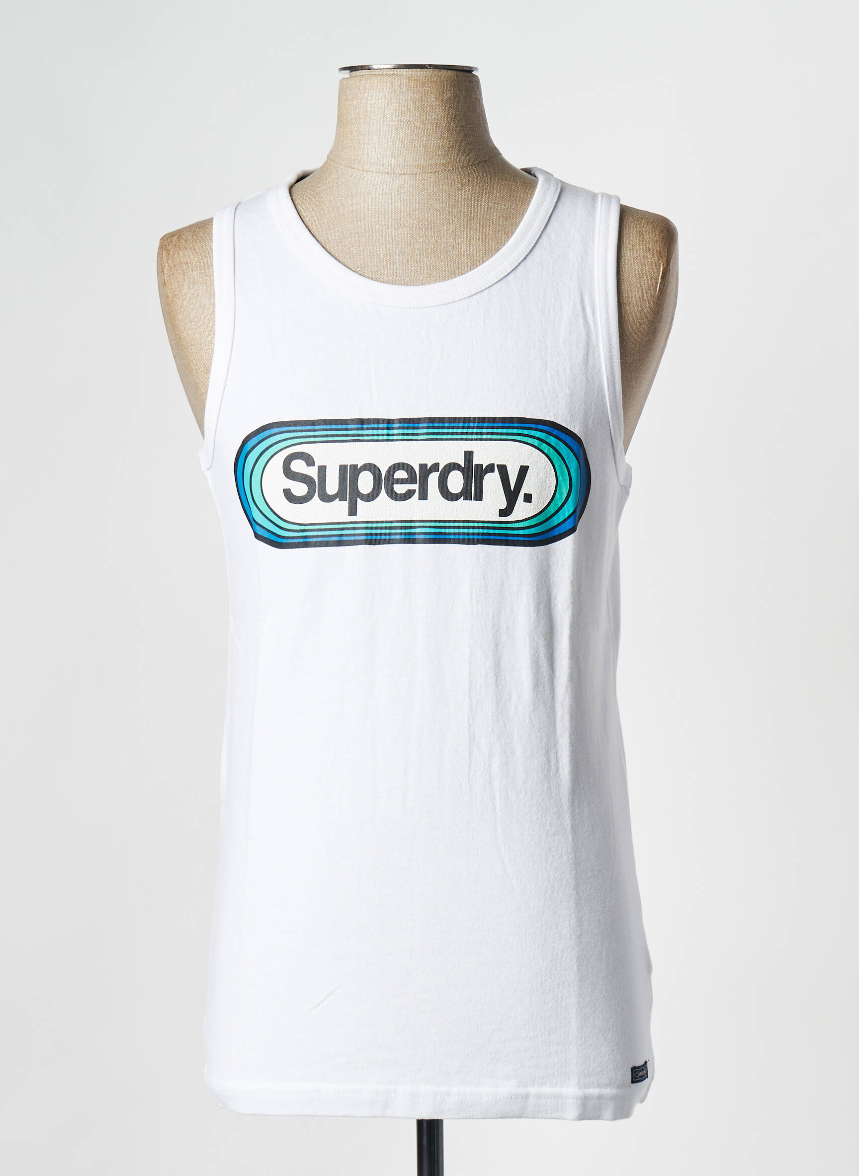 Marškiniai be rankovių baltas SUPERDRY vyras