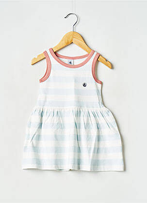 Pusilgių suknelė apvalus kaklas mėlyna PETIT BATEAU mergina