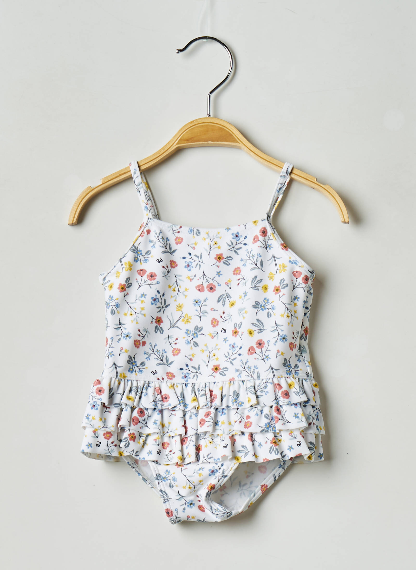Vienos dalies maudymosi kostiumas baltas PETIT BATEAU mergina