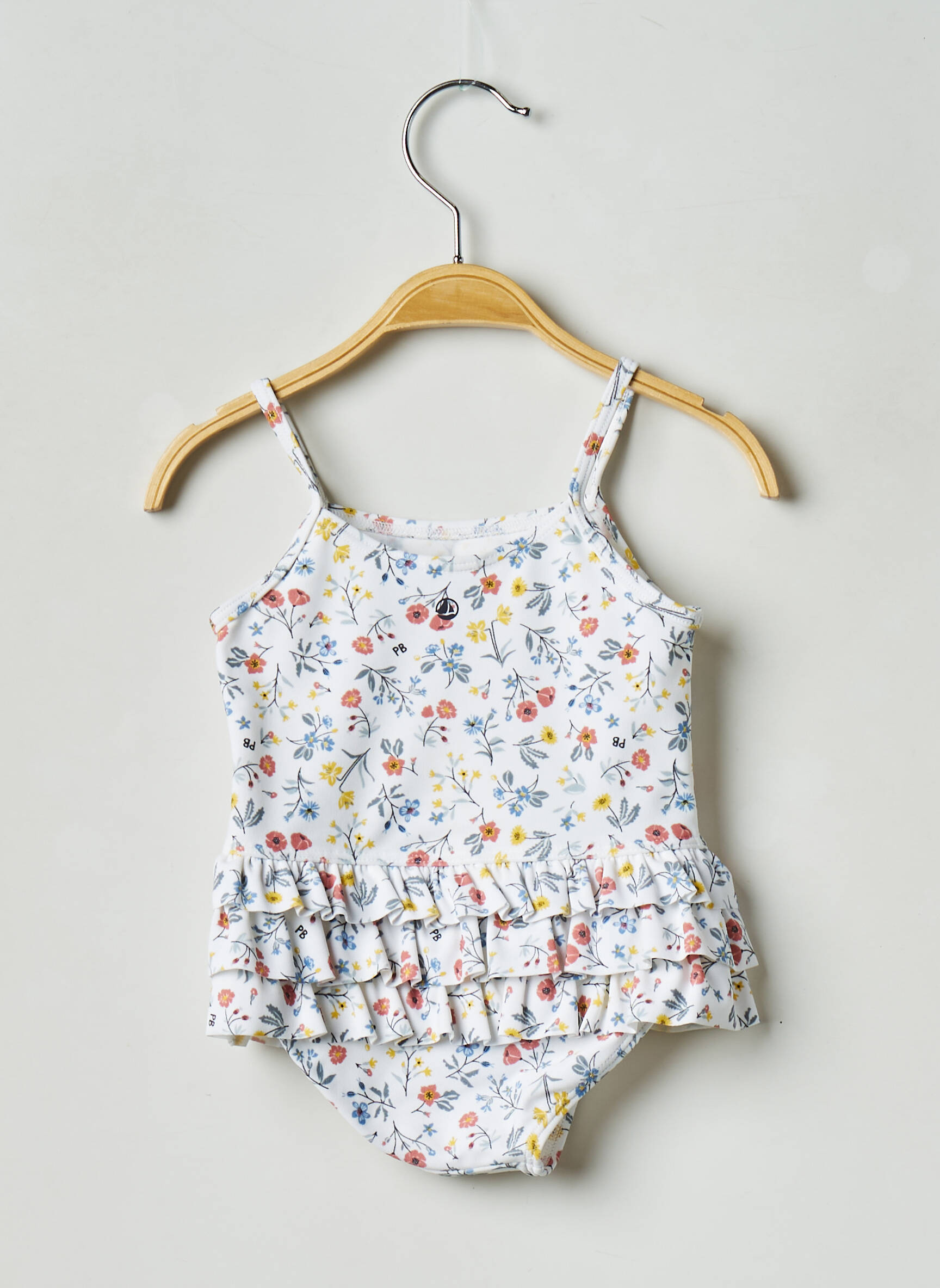 Vienos dalies maudymosi kostiumas baltas PETIT BATEAU mergina